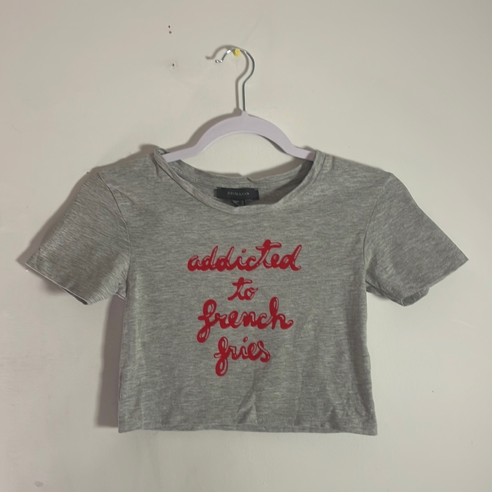 Addicted To French Fries Size 8 Primark Crop Top